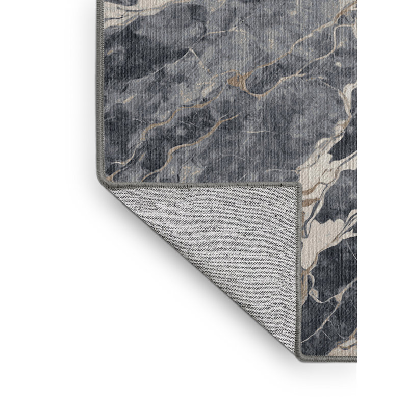 Machine Washable Gray Area Rug, Rectangle 8' x 10'