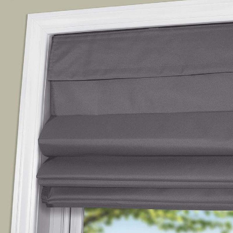 Blackout Roman Shade, Gray, 30.5"W x 60"L