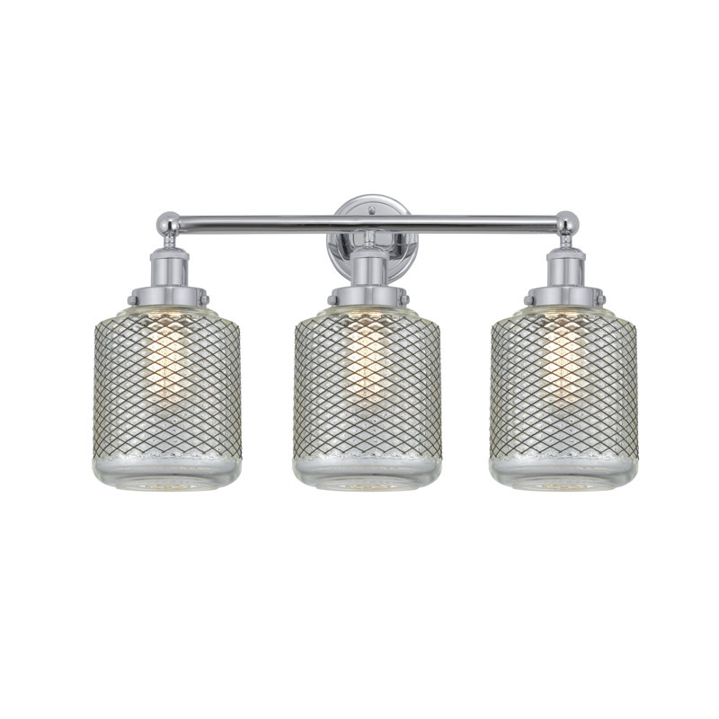 Éclairage de salle de bain à 3 lumières à intensité variable Dore, Chrome poli