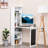 Fold-Out Convertible Writing Table Wall Mount Desk Cabinet With Blackboard And Side Shelf Multi-Function Home Office Workstation