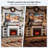 72" Farmhouse Electric Fireplace With Mantel, Fireplace Tv Stand For Tvs Up To 80 Inch, Entertainment Center With Storage, Realistic Stacked Stone Surround For Living Room-1105419407-1085694330