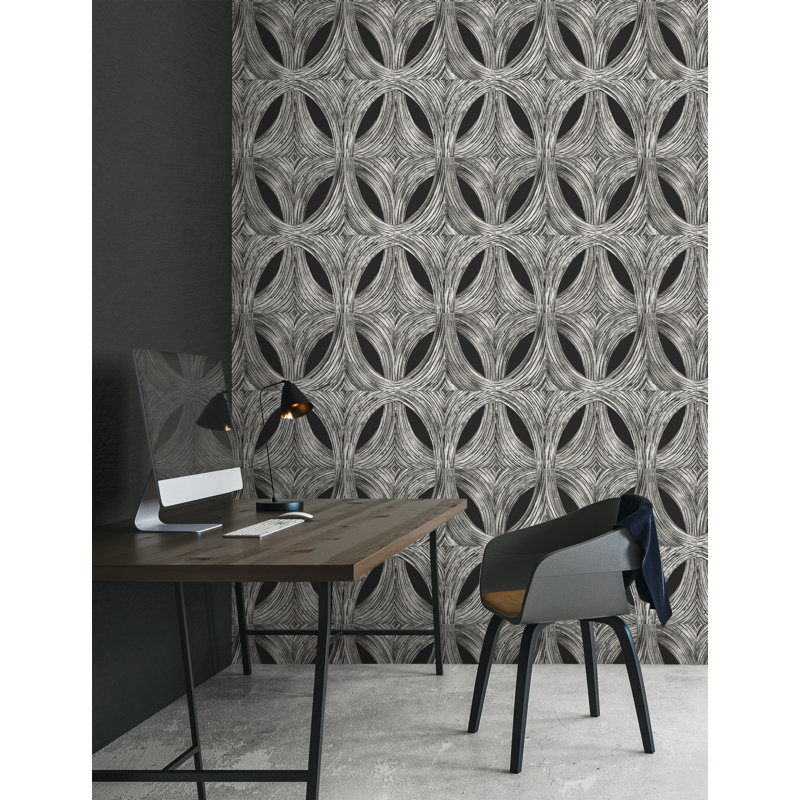 Becerril Abstract Double Roll, Black/Silver