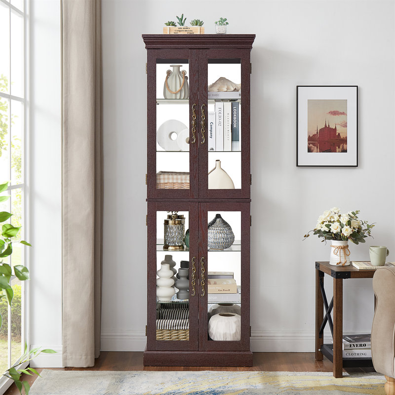 Lighted Glass Curio Display Cabinet