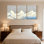 «Abstract Mountain Peaks Water Reflection Sky Light Blue Waves», ensemble de 3 impressions sur toile