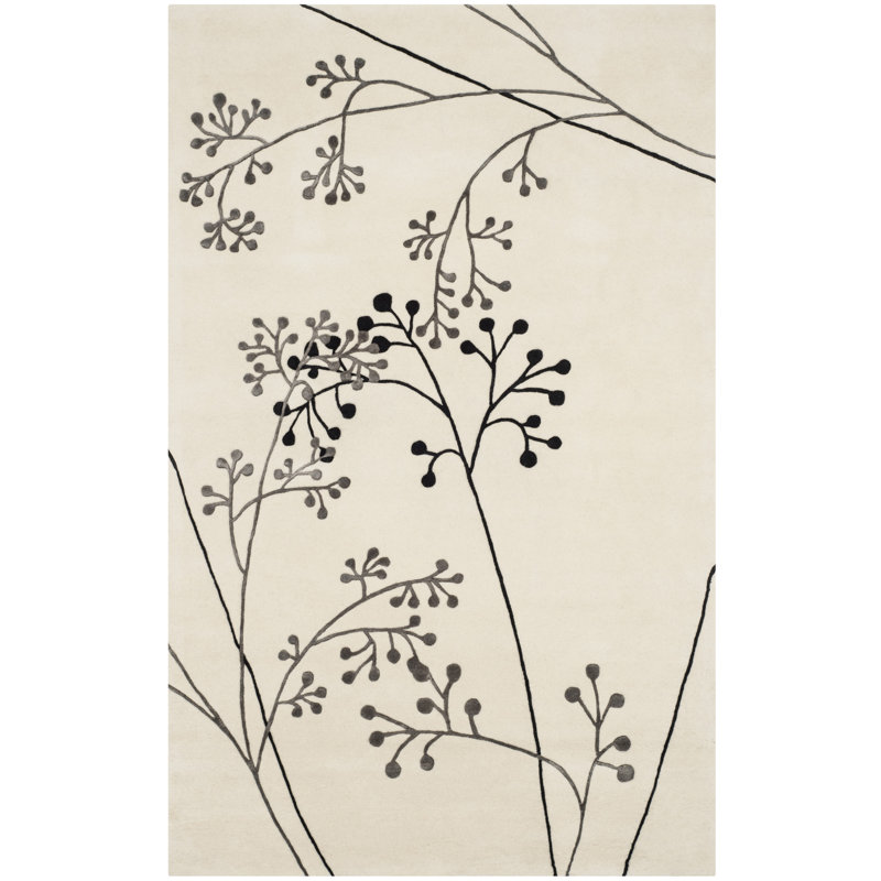 Soho Hand Tufted Wool Floral Rug, Rectangle 2' x 3'
