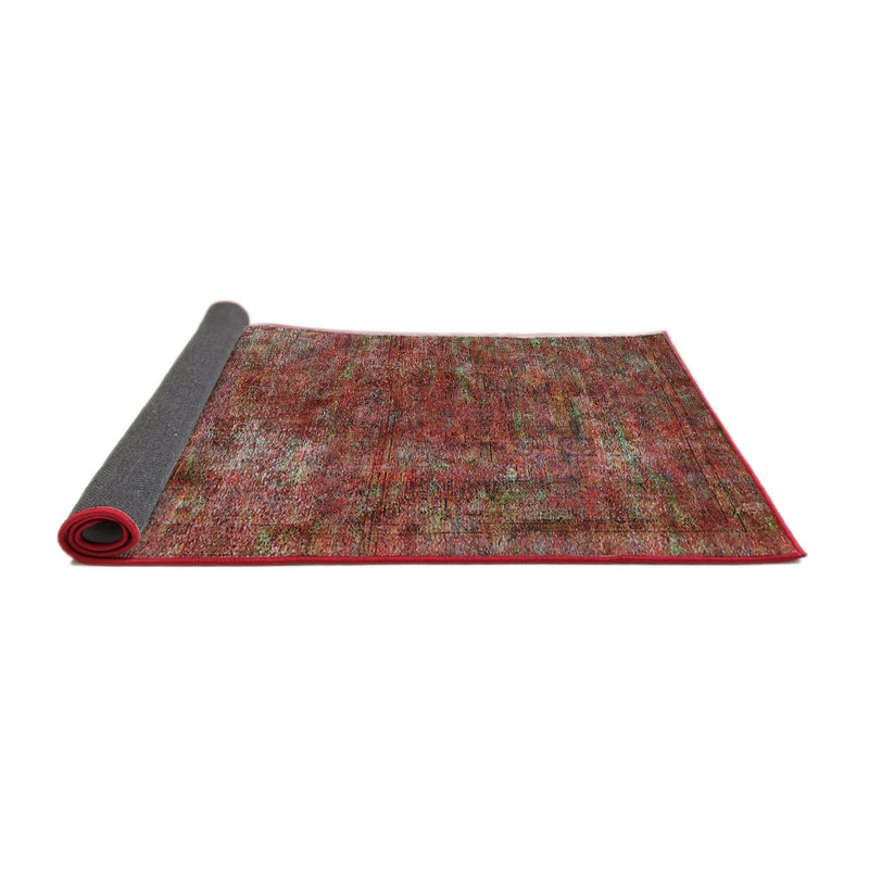 Tapis oriental rouge / vert, Carré 3 pi