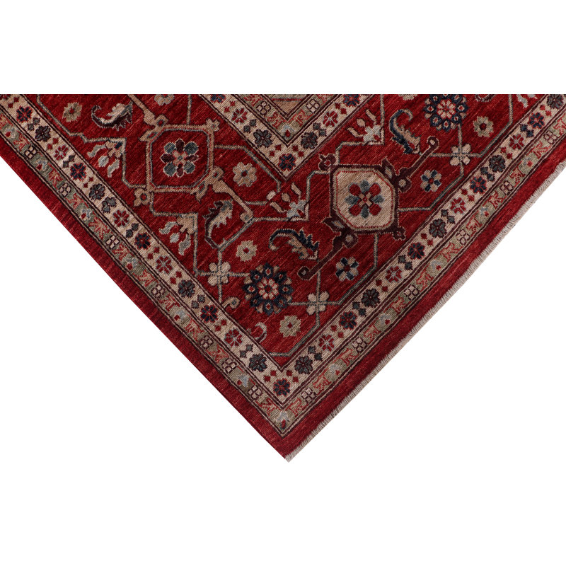 Tapis unique rouge / ivoire 9 pi 11 po x 13 pi 10 po