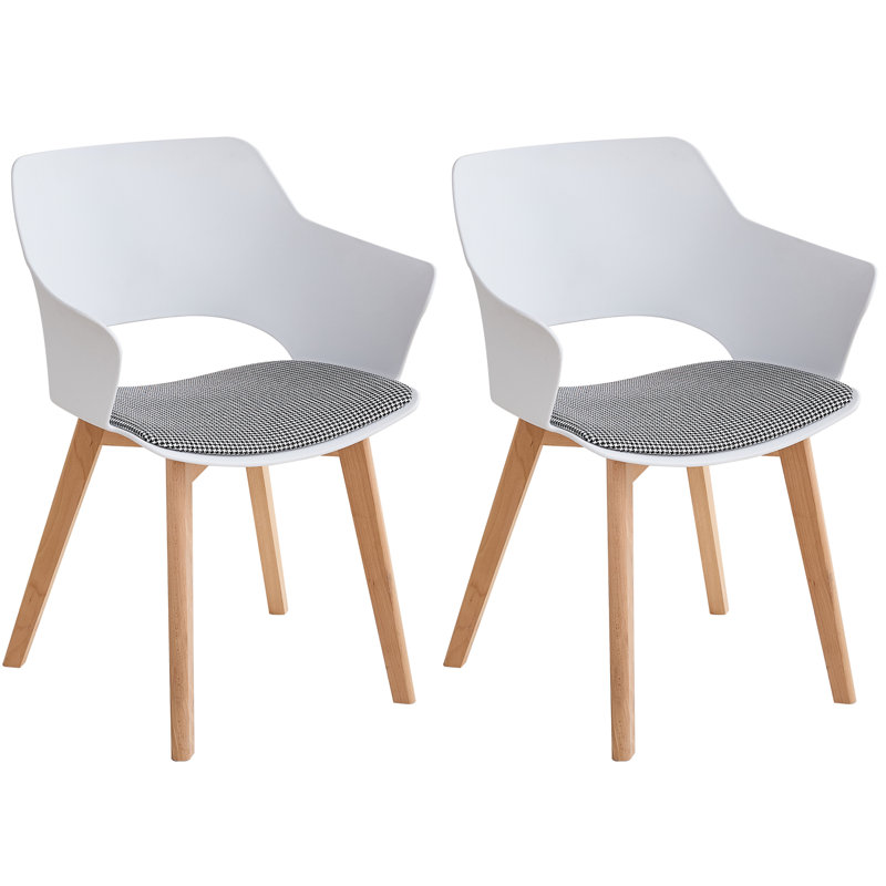 77cm H Cotton Blend Upholstered Armchair, White