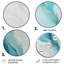 Art liquide bleu sarcelle et glacier - Art mural rond en métal-109695575
