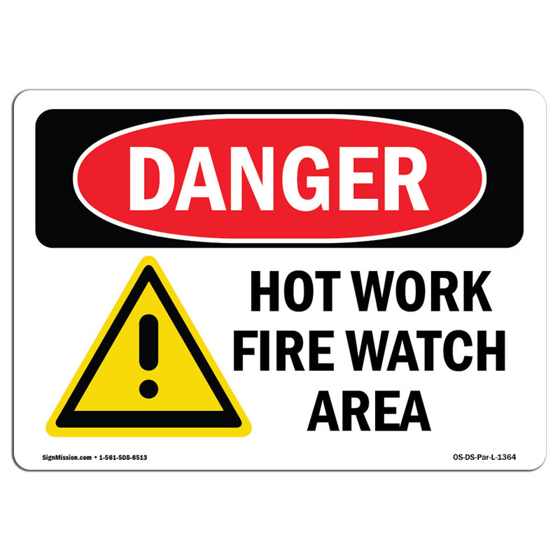 Danger Sign, 12" H x 18" W x 0.1" D