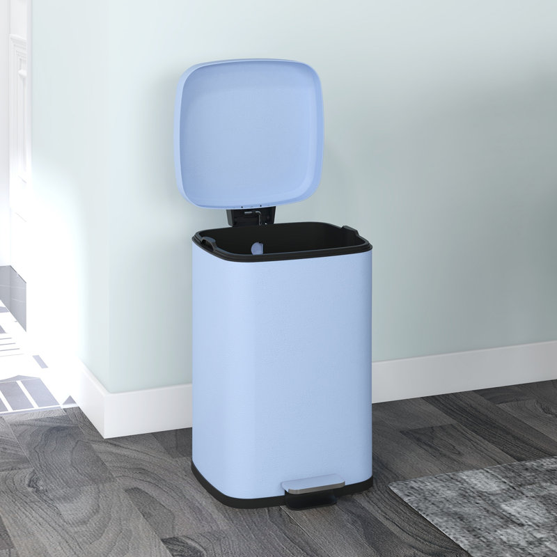 Step On Kitchen Trash Can, Blue, 5.3 Gallons, 45" H x 28" W x 35'' D