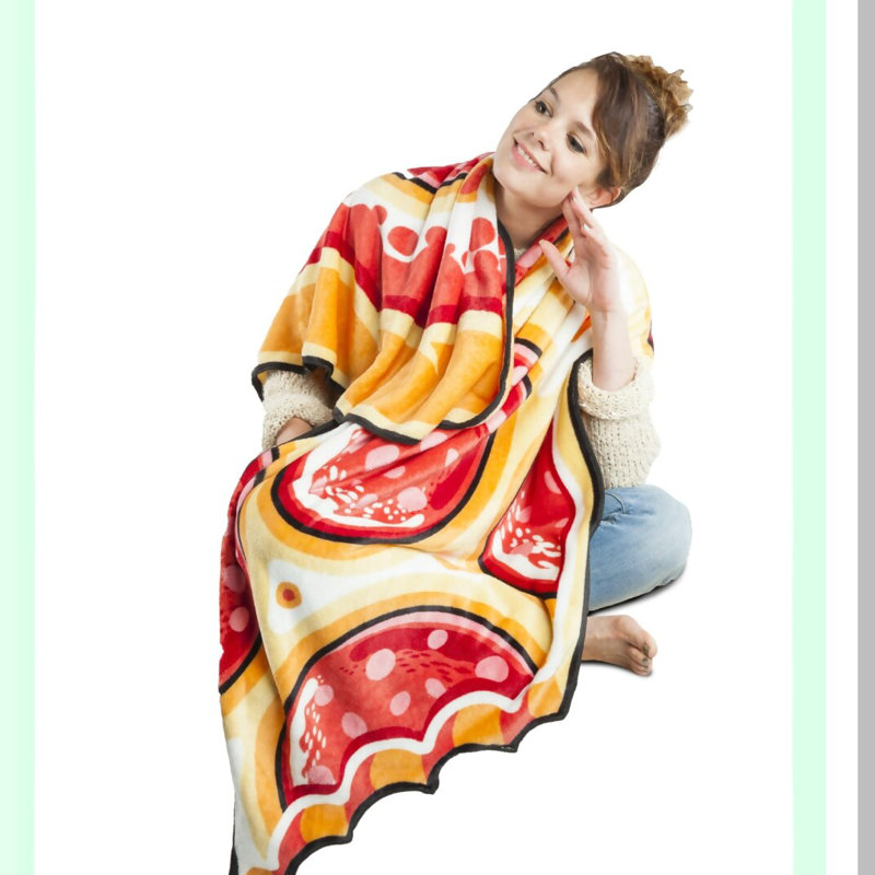 CozyCrust Pizza Slice Plush Throw Blanket