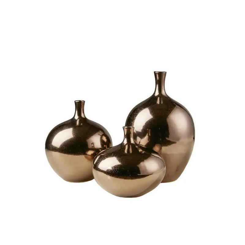 Ensemble de 3 vases décoratifs en céramique miroir