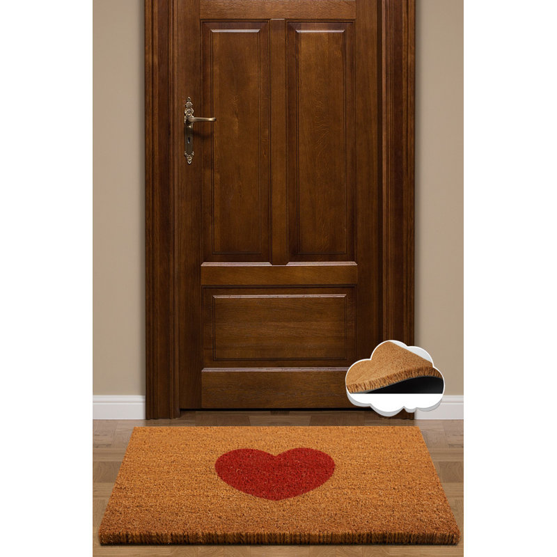 Paillasson 100% coco fait à la main, dessous antidérapant, 15,7 po x 23,6 po | Lavable à la machine à 86 ° F, durable et écologique, parfait pour les vestibules, design élégant pour la maison et le bureau