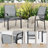 Behrendt 4-Person Patio Dining Set with Square Metal Dining Table and Stackable Textilene Armrest Chairs (Black)-1233579007