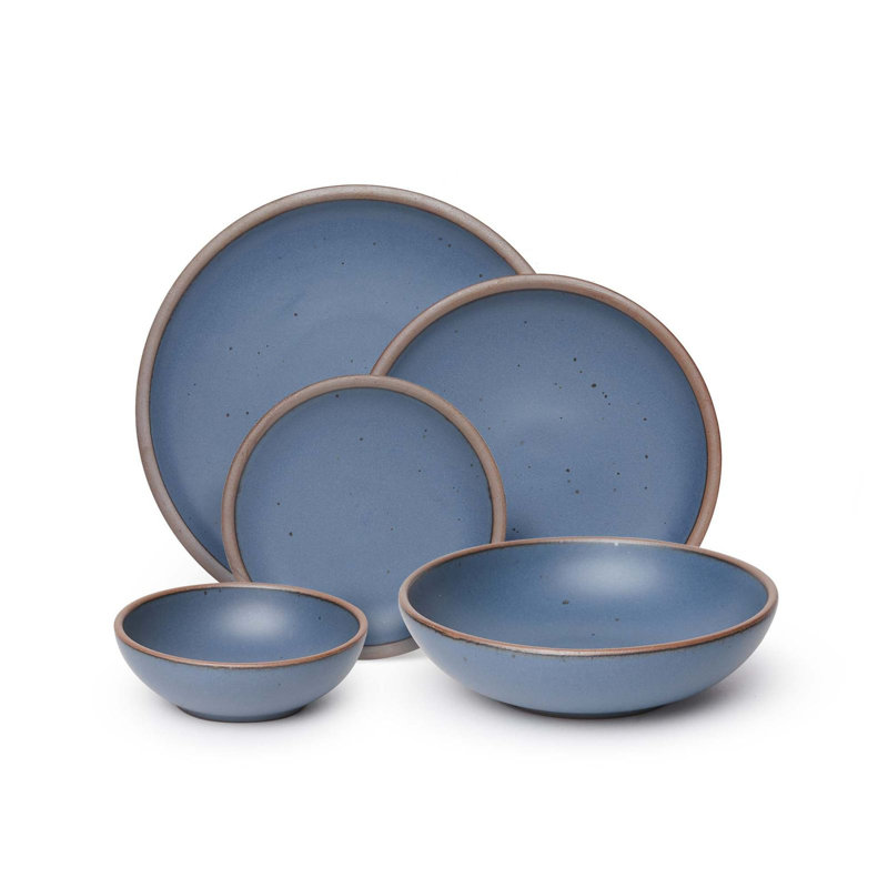 Shallow Dinner Set, Blue