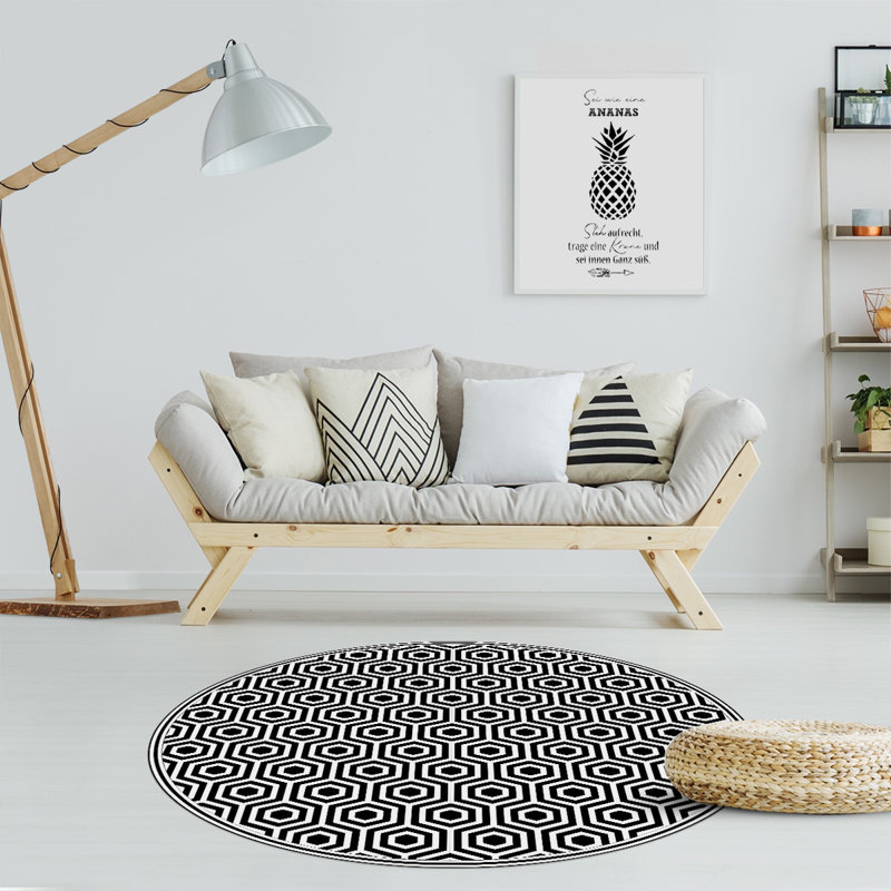 Harlem Geometric Kitchen Mat, Round 136cm