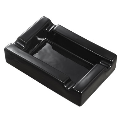Visol Wesley Black Rectangular Ceramic Cigar Ashtray