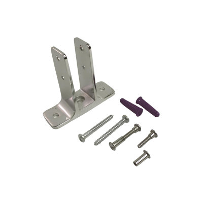 Brixwell 91-160a Two Ear Wall Bracket With Fastener 3 1/2" Height 1 3/8" Width 4" Length Chrome Plated