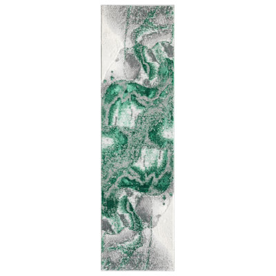 Nason Collection Abstract Grey/Green Area Rug,