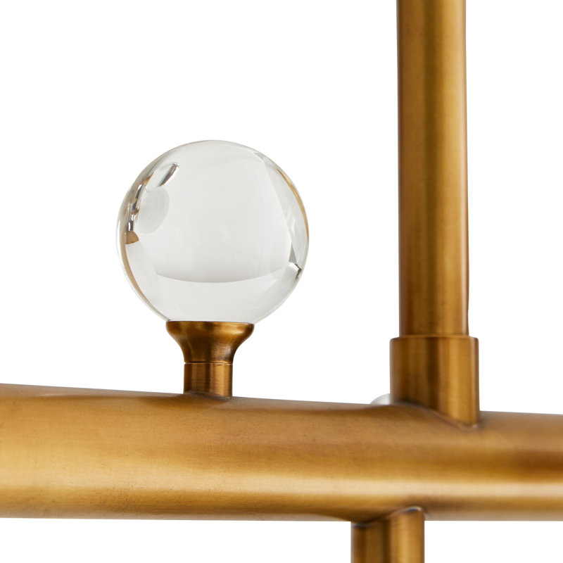 Troon Linear Chandelier, Antique Brass