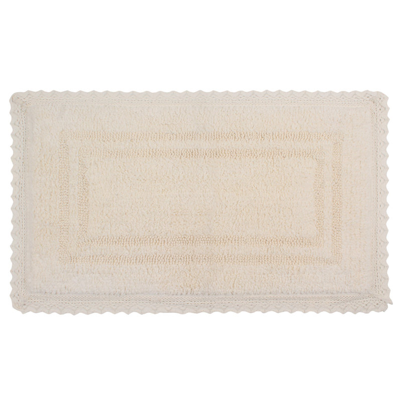 Tapis de bain réversible 100% coton Opulent Bathmat, Ivoire, l 21 po x L 34 po