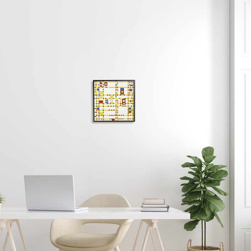 «Broadway Boogie Woogie Piet Mondrian Classic Abstract» par One1000paintings, peinture sur toile à cadre flottant