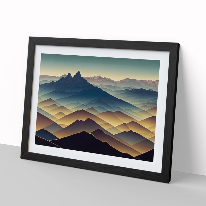Wholesome Mountain Landscape - Framed Print, Black Framed, 46cm H x 64cm W x 2cm D