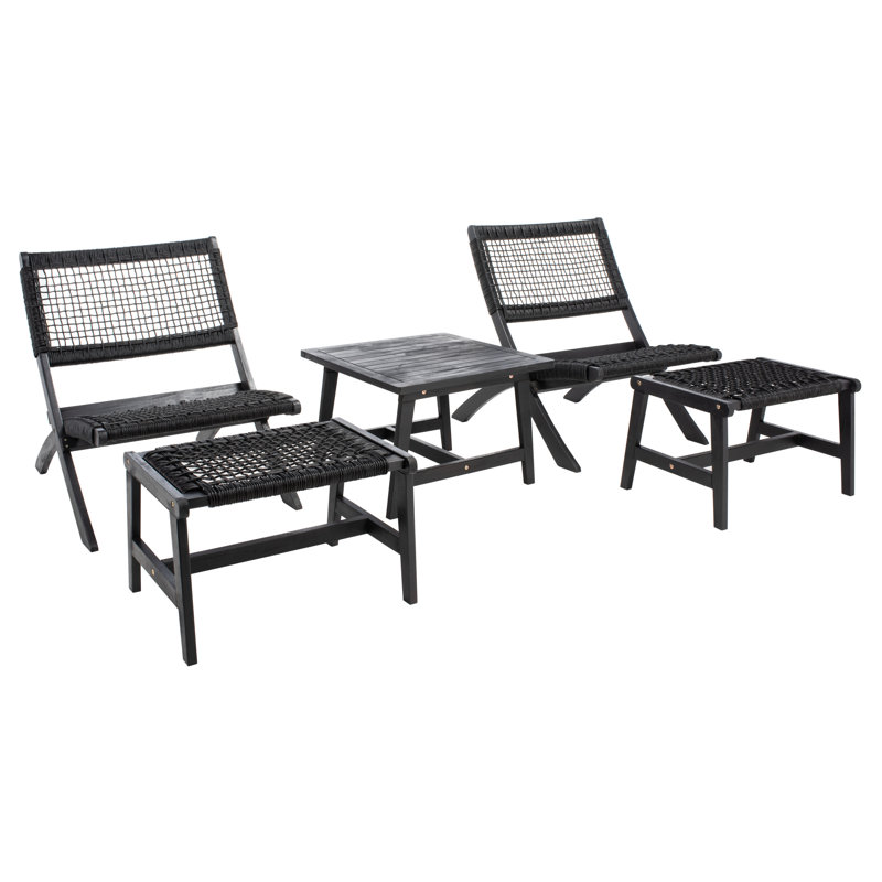 Armida Acacia 5 Piece Seating Group, Black