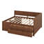 Lit de jour double avec 4 tiroirs et tablettes, cadre de lit plateforme en bois avec tête de lit en L et support à lattes, lit d'angle-2097288766