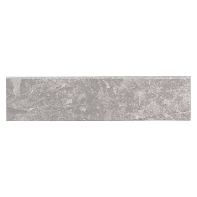 Classic 12" x 3" Porcelain Bullnose Tile Trim, Bardiglietto