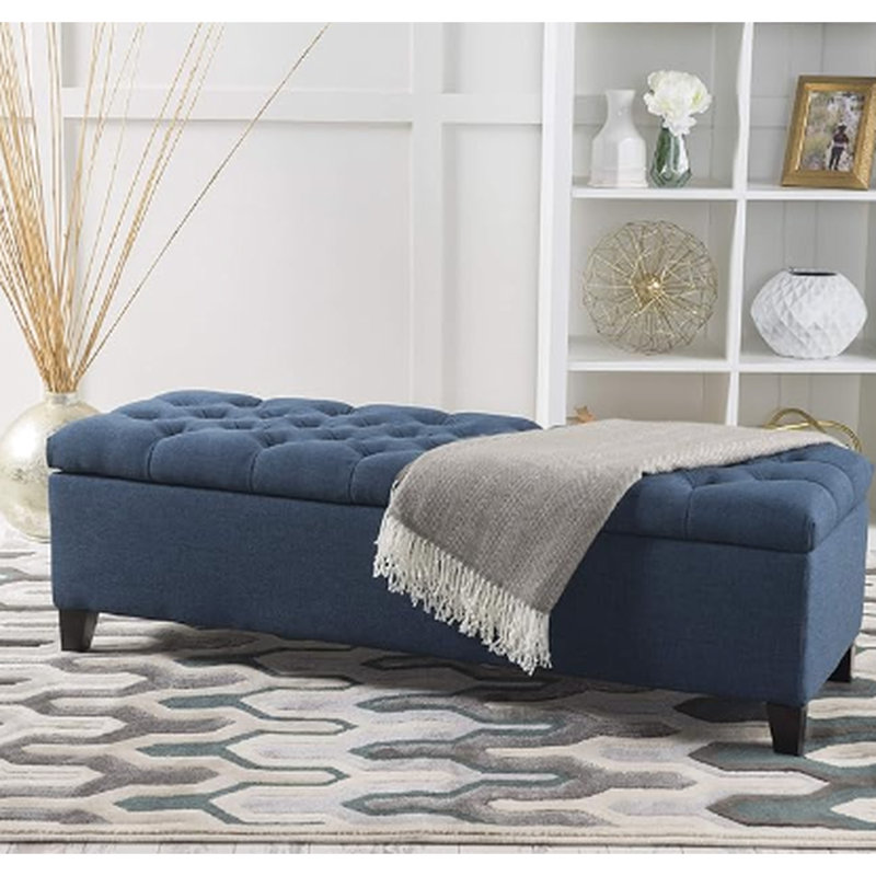Banc bleu marine avec compartiment de rangement - ajoute du style à la maison, Marine