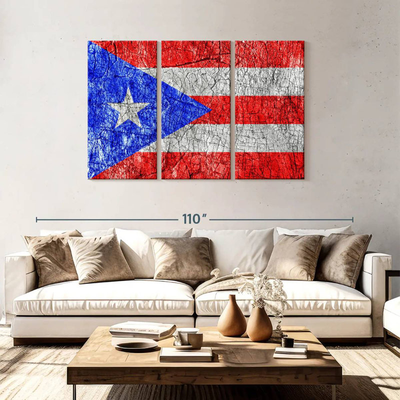 Borges texturé, drapeau de Porto Rico, H 48 po x l 74 po