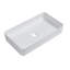 Lavabo de salle de bain vasque rectangulaire en céramique blanche 24 po x 14 po