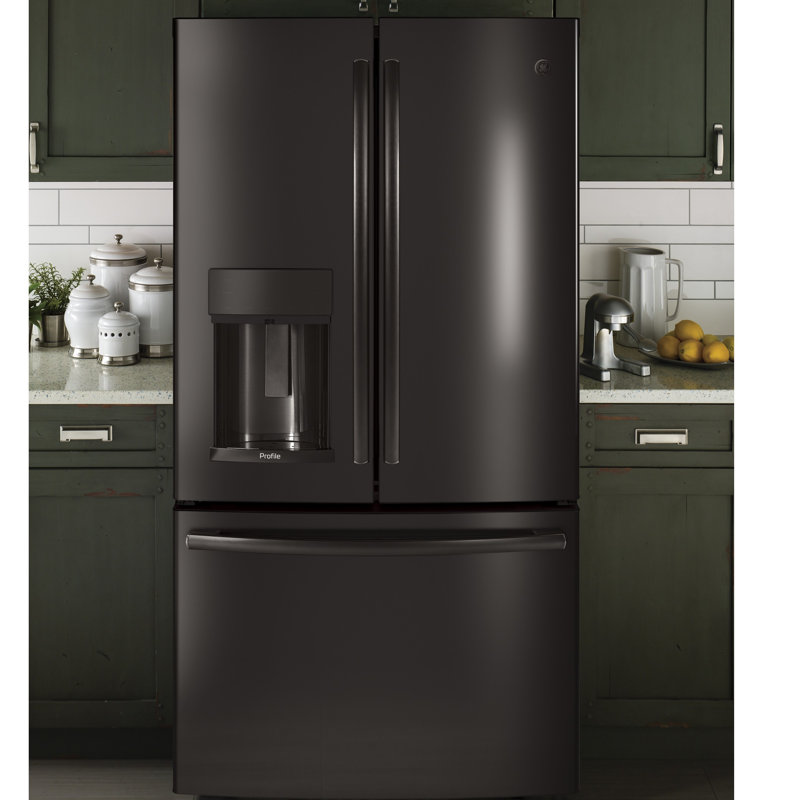 36" Energy Star® French Door 22.1 cu. ft. Refrigerator with Hands-free Autofill, Fingerprint Resistant Black Stainless