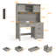 Bureau de direction Farmhouse avec huche et 4 tiroirs-777902919