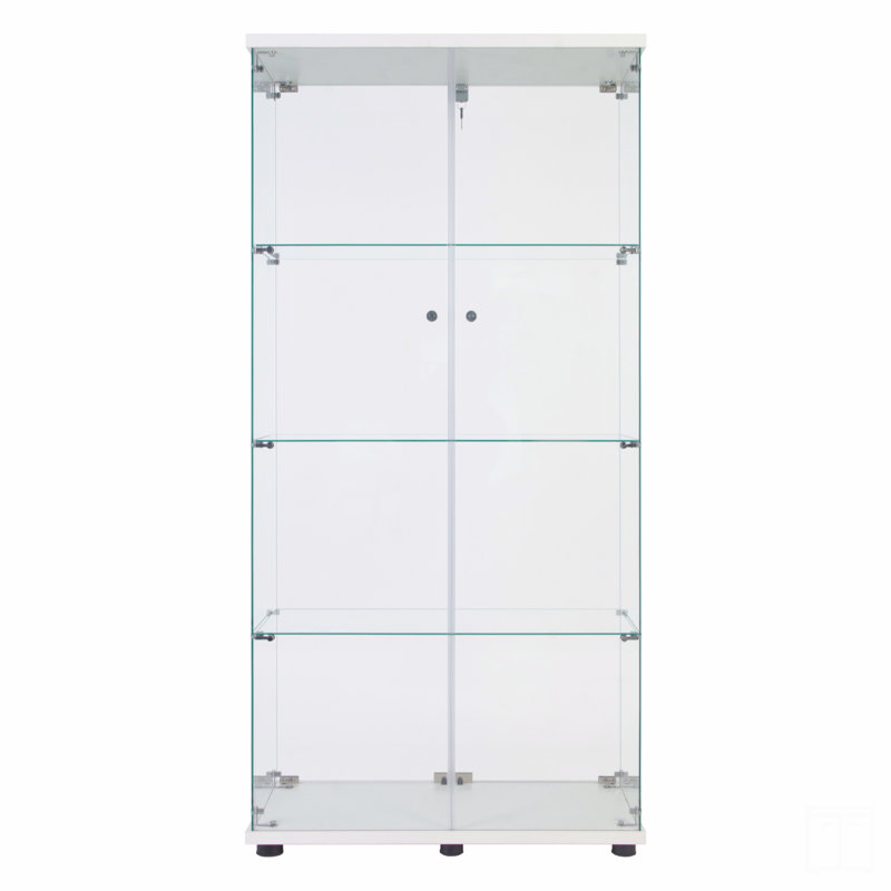 Vitrine à deux portes avec 4 tablettes, Blanc