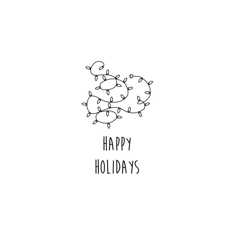 Happy Holidays B&W by Orara Studio - Wrapped Canvas Gallery-Wrapped Canvas Giclée, 101.6 cm H x 66.04 cm W x 1.91 cm D