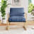 Antique Solid Wood Leg Lambda Lounge Chair-1108275154