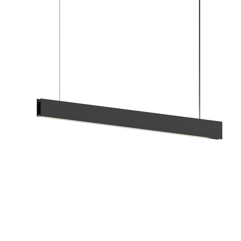 Lithe 1 - Light LED Kitchen Island Pendant, Textured Black, 2.25" H x 36" W x 0.75" D