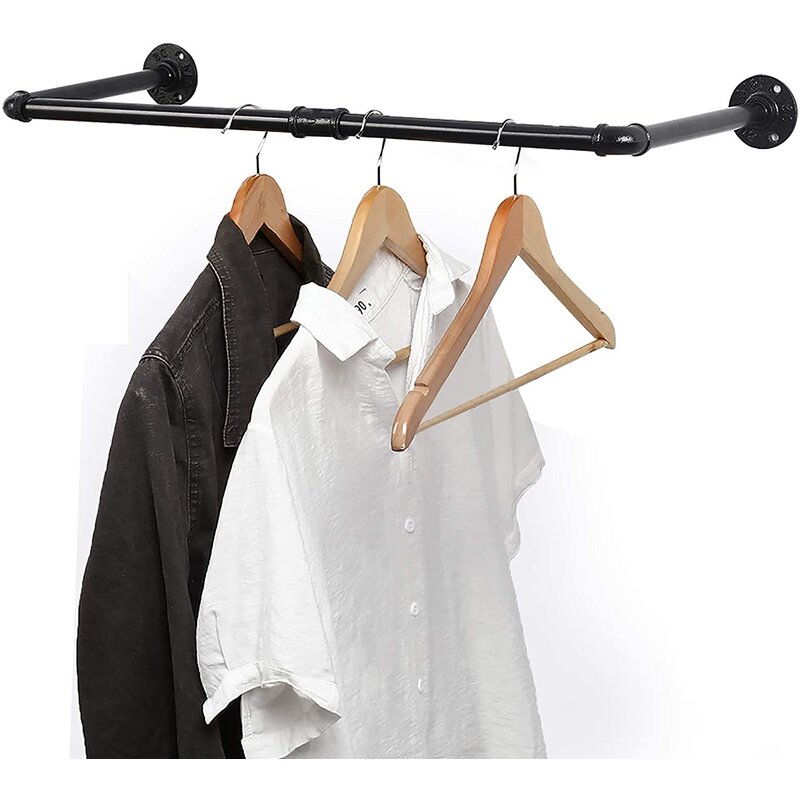 Williston Forge Frison 32.6'' Metal Wall Mounted Clothes Rack & Reviews ...
