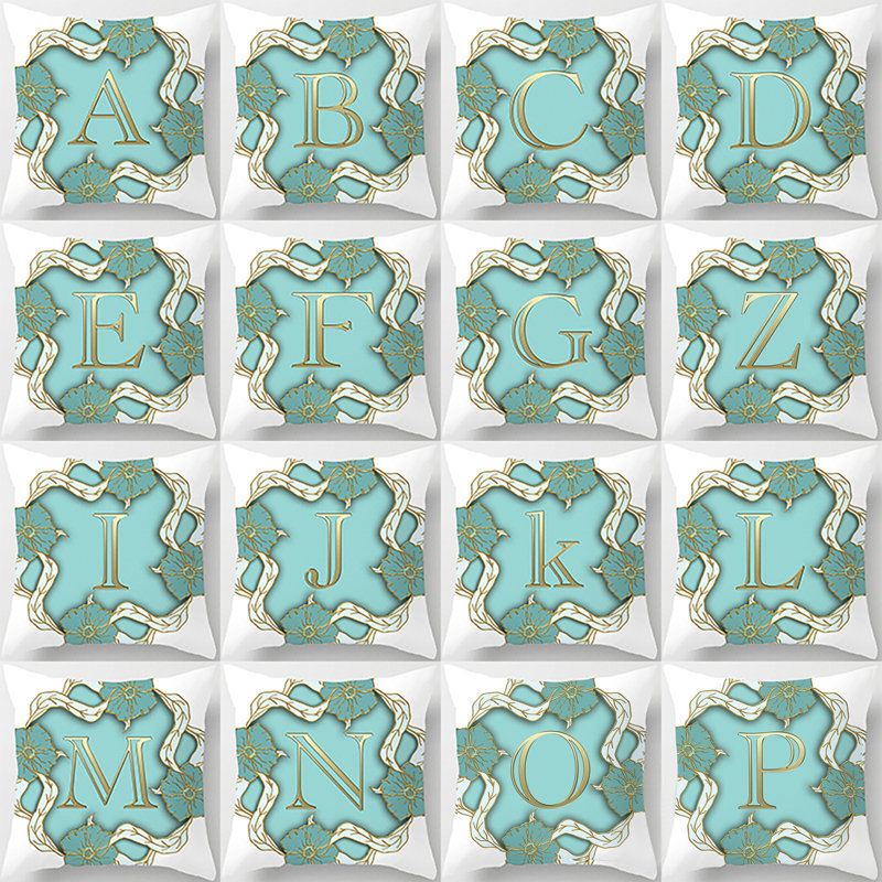 Housses de coussin à motif de lettre