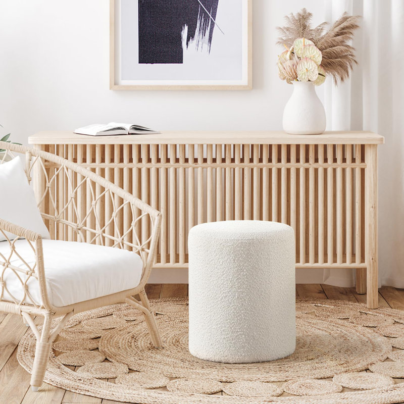 Nikesha Upholstered Ottoman, White