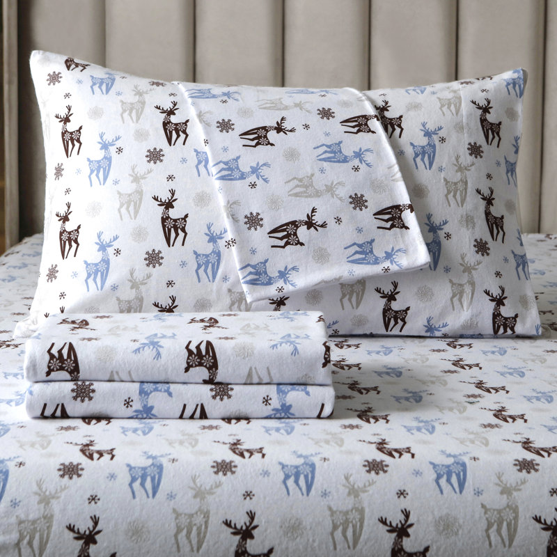 Elegant Comfort Luxuriously Soft 4-Piece Velvet Plush Flannel Sheet Set - Premium Quality -Cozy Warm, Anti-Static, Non Pilling Fuzzy Velvet Flannel Fleece Deep Pocket Sheet Set