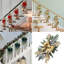 Guirlande de Noël artificielle, escalier de Noël, guirlande de Noël, porte d'entrée, décoration de Noël, or
