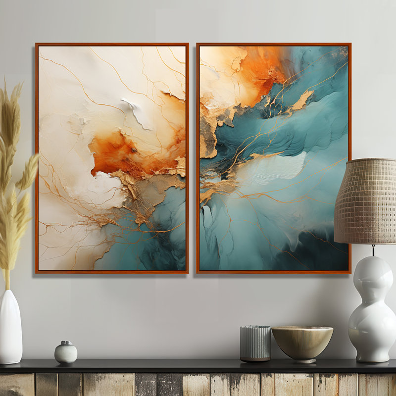 Ensemble de 2 grandes artères murales «Dams», Brown, 36" H x 48" W, Floater Framed Print