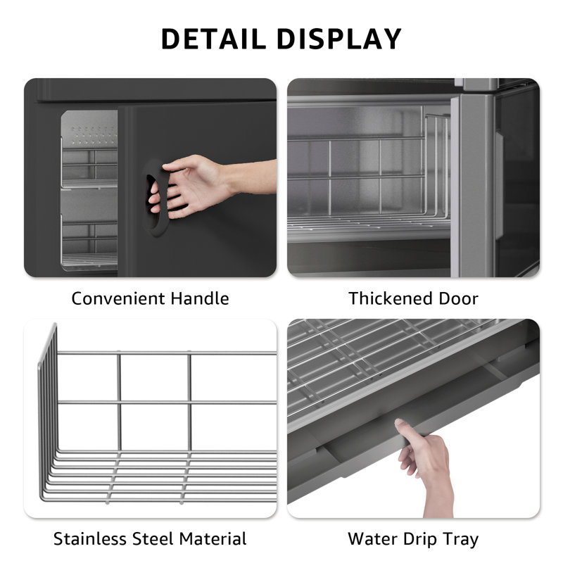 Armoire chauffe-serviettes 32l à deux étages, stérilisateur 110v UV pour salon de spa, Noir/gris