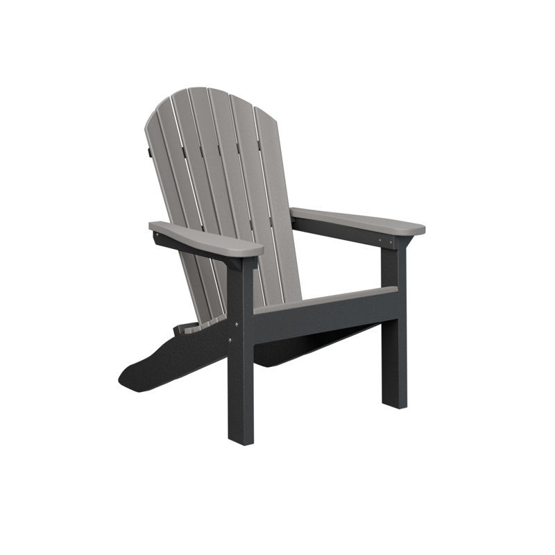 Berlin Gardens Comfo Back Adirondack Chair, Light Gray/Black