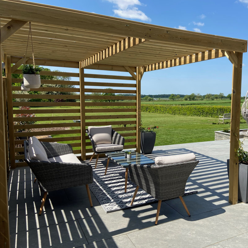 Aristes Solid Wood Pergola, 7.9 ft x 9.8 ft