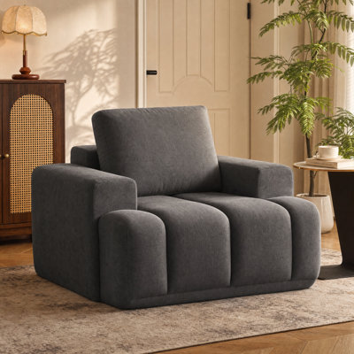 Fauteuil d'appoint surdimensionné de 44 pouces, fauteuil canapé une place en mousse à mémoire de forme avec assise profonde et accoudoirs larges